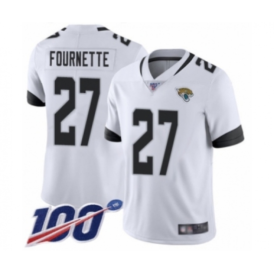 Men's Jacksonville Jaguars 27 Leonard Fournette White Vapor Untouchable Limited Player 100th Season Football Jersey