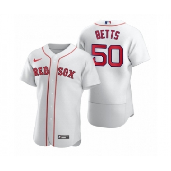 Men Boston Red Sox 50 Mookie Betts Nike White 2020 Authentic Jersey