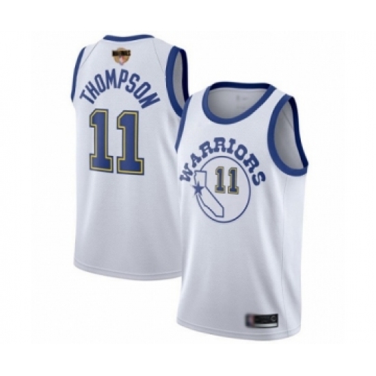Women's Golden State Warriors 11 Klay Thompson Swingman White Hardwood Classics 2019 Basketball Finals Bound Basketball Jersey