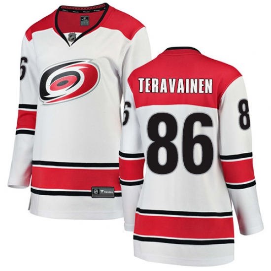 Women's Carolina Hurricanes 86 Teuvo Teravainen Authentic White Away Fanatics Branded Breakaway NHL Jersey