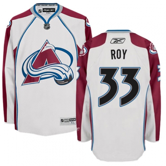 Men's Reebok Colorado Avalanche 33 Patrick Roy Authentic White Away NHL Jersey