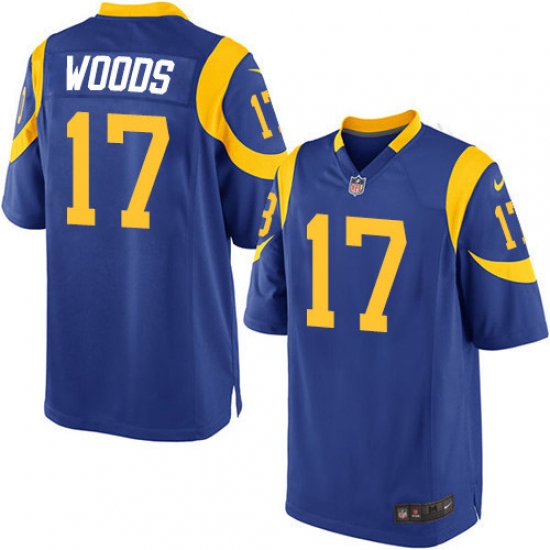 Men's Nike Los Angeles Rams 17 Robert Woods Game Royal Blue Alternate NFL Jersey