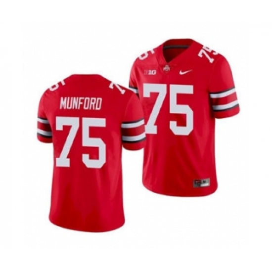 Men's Ohio State Buckeyes Thayer Munford 75 Scarlet Game Football Jersey