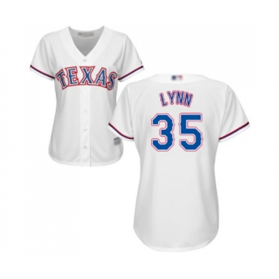 Women's Texas Rangers 35 Lance Lynn Replica White Home Cool Base Baseball Jersey