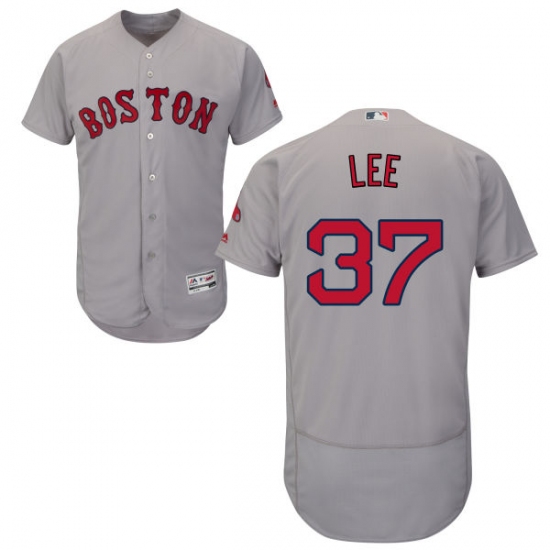 Men's Majestic Boston Red Sox 37 Bill Lee Grey Road Flex Base Authentic Collection MLB Jersey