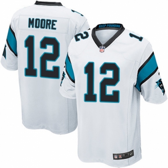 Men's Nike Carolina Panthers 12 D.J. Moore Game White NFL Jersey