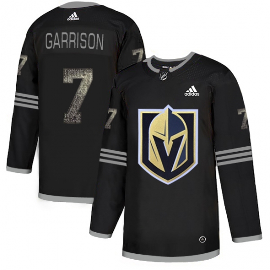 Men's Adidas Vegas Golden Knights 7 Jason Garrison Black Authentic Classic Stitched NHL Jersey