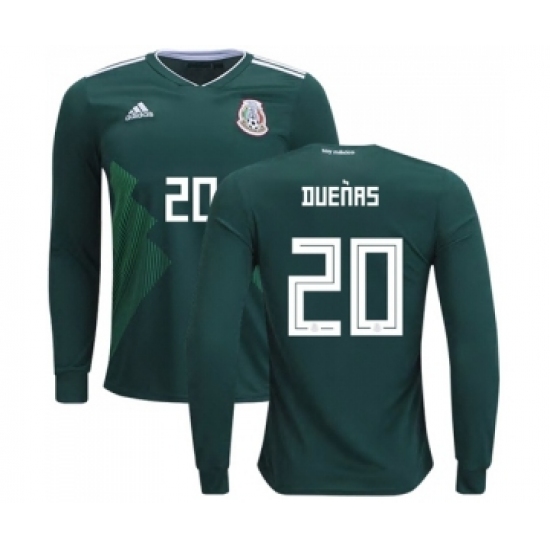 Mexico 20 Duenas Home Long Sleeves Soccer Country Jersey