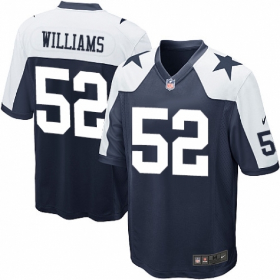 Men's Nike Dallas Cowboys 52 Connor Williams Game Navy Blue Throwback Alternate NFL Jersey