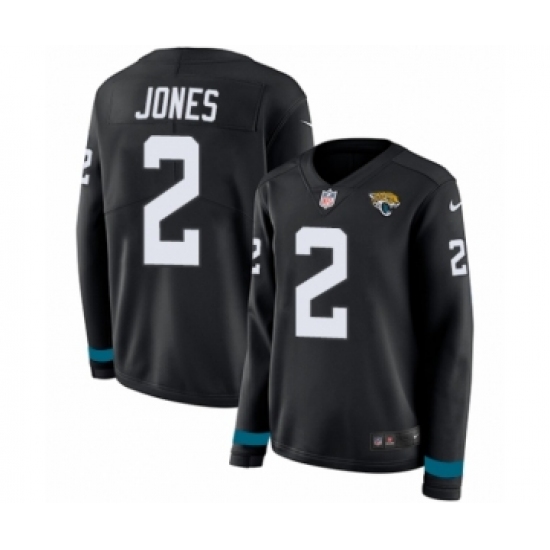 Women's Nike Jacksonville Jaguars 2 Landry Jones Limited Black Therma Long Sleeve NFL Jersey