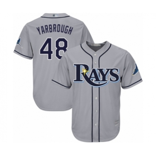 Youth Tampa Bay Rays 48 Ryan Yarbrough Authentic Grey Road Cool Base Baseball Player Jersey