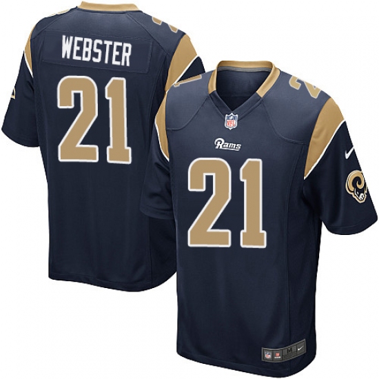 Men's Nike Los Angeles Rams 21 Kayvon Webster Game Navy Blue Team Color NFL Jersey