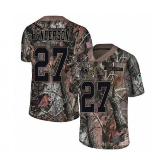 Men's Los Angeles Rams 27 Darrell Henderson Camo Rush Realtree Limited Football Jersey