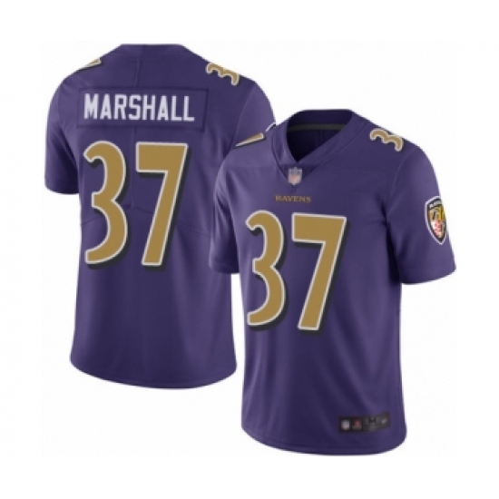 Men's Baltimore Ravens 37 Iman Marshall Limited Purple Rush Vapor Untouchable Football Jersey