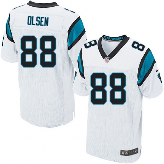 Men's Nike Carolina Panthers 88 Greg Olsen Elite White NFL Jersey