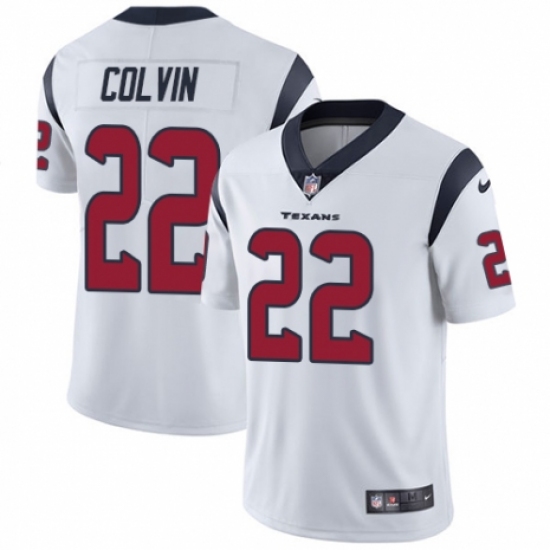 Men's Nike Houston Texans 22 Aaron Colvin White Vapor Untouchable Limited Player NFL Jersey