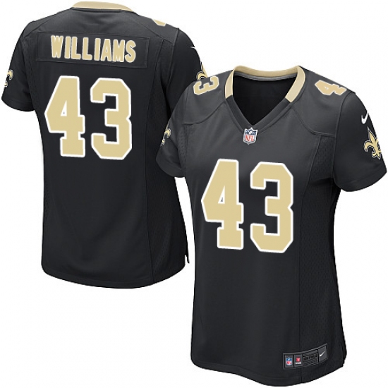 Women's Nike New Orleans Saints 43 Marcus Williams Game Black Team Color NFL Jersey