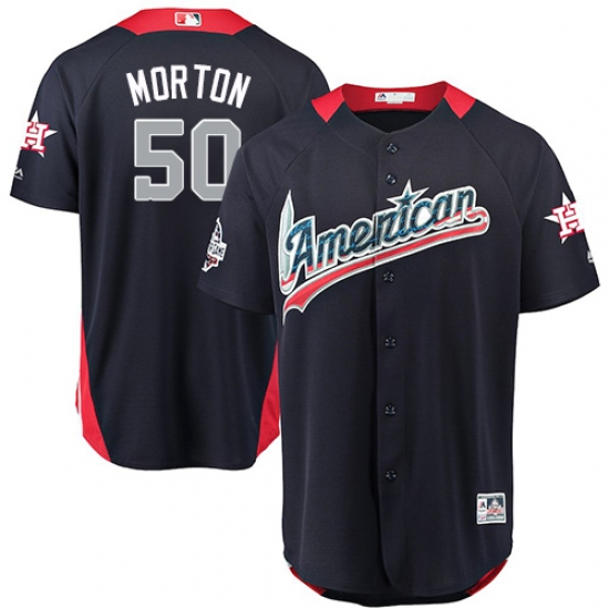 Men's Majestic Houston Astros 50 Charlie Morton Game Navy Blue American League 2018 MLB All-Star MLB Jersey