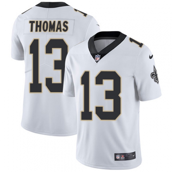 Men's Nike New Orleans Saints 13 Michael Thomas White Vapor Untouchable Limited Player NFL Jersey