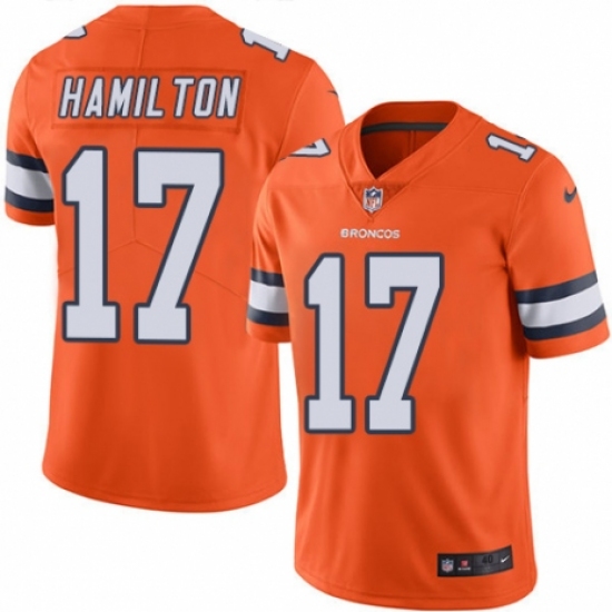 Men's Nike Denver Broncos 17 DaeSean Hamilton Elite Orange Rush Vapor Untouchable NFL Jersey