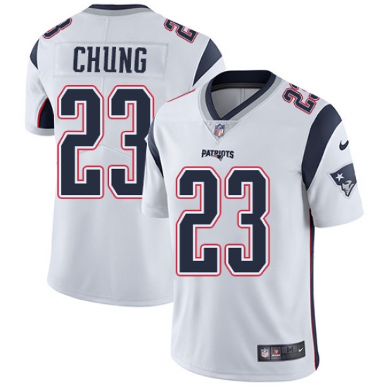 Men's Nike New England Patriots 23 Patrick Chung White Vapor Untouchable Limited Player NFL Jersey