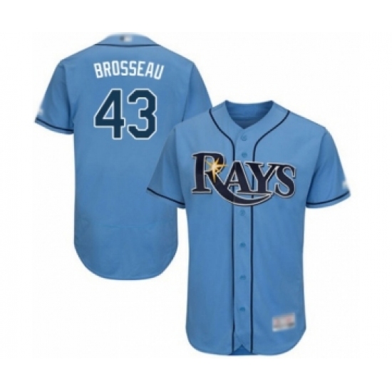 Men's Tampa Bay Rays 43 Mike Brosseau Columbia Alternate Flex Base Authentic Collection Baseball Player Jersey