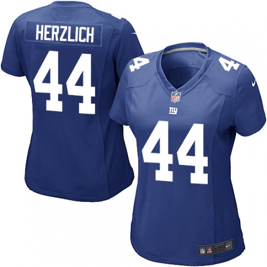 Women's Nike New York Giants 44 Mark Herzlich Game Royal Blue Team Color NFL Jersey