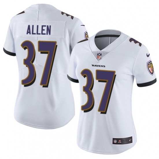 Women's Nike Baltimore Ravens 37 Javorius Allen White Vapor Untouchable Limited Player NFL Jersey