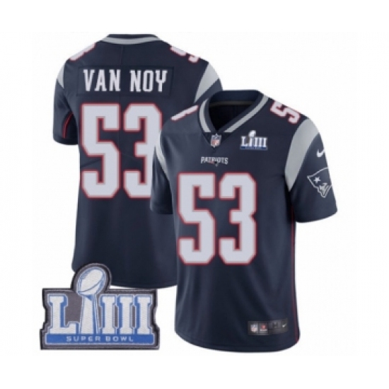 Youth Nike New England Patriots 53 Kyle Van Noy Navy Blue Team Color Vapor Untouchable Limited Player Super Bowl LIII Bound NFL Jersey