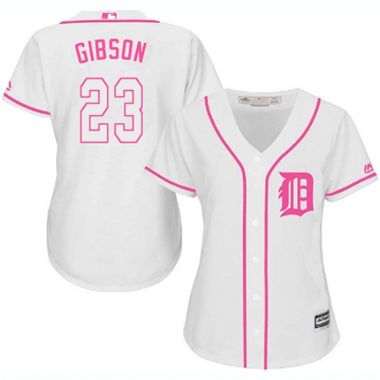 Women's Majestic Detroit Tigers 23 Kirk Gibson Replica White Fashion Cool Base MLB Jersey