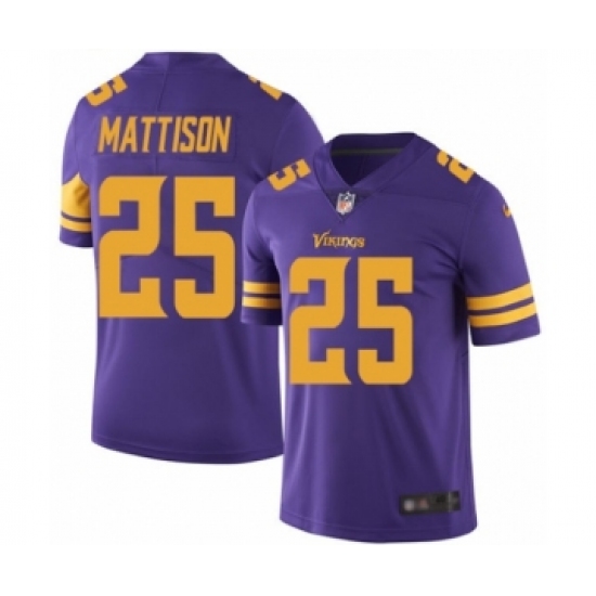 Men's Minnesota Vikings 25 Alexander Mattison Limited Purple Rush Vapor Untouchable Football Jersey