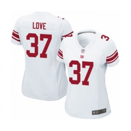 Women's New York Giants 37 Julian Love Game White Football Jersey