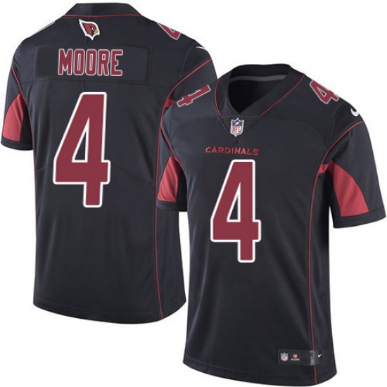 Men's Nike Arizona Cardinals 4 Rondale Moore Black Stitched NFL Limited Rush Jersey