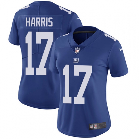 Women's Nike New York Giants 17 Dwayne Harris Royal Blue Team Color Vapor Untouchable Limited Player NFL Jersey