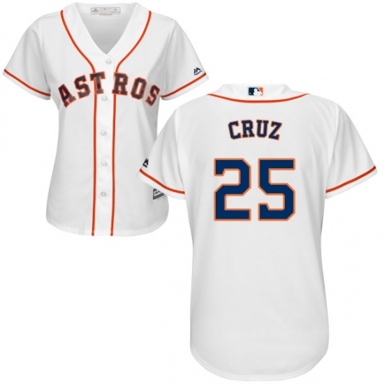 Women's Majestic Houston Astros 25 Jose Cruz Replica White Home Cool Base MLB Jersey