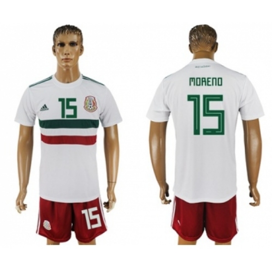 Mexico 15 Moreno Away Soccer Country Jersey