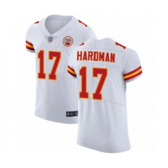 Men's Kansas City Chiefs 17 Mecole Hardman White Vapor Untouchable Elite Player Football Jersey