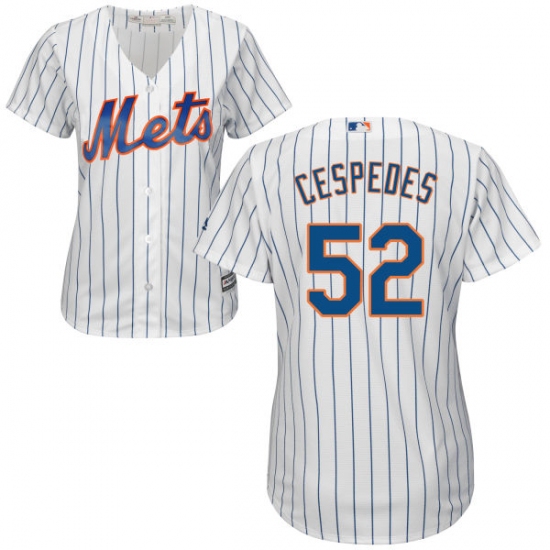 Women's Majestic New York Mets 52 Yoenis Cespedes Replica White Home Cool Base MLB Jersey