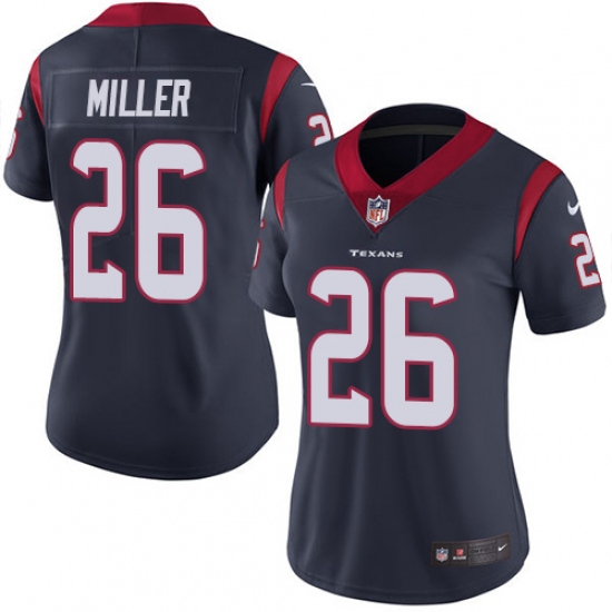 Women's Nike Houston Texans 26 Lamar Miller Limited Navy Blue Team Color Vapor Untouchable NFL Jersey