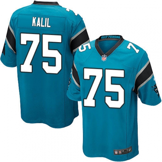 Men's Nike Carolina Panthers 75 Matt Kalil Game Blue Alternate NFL Jersey