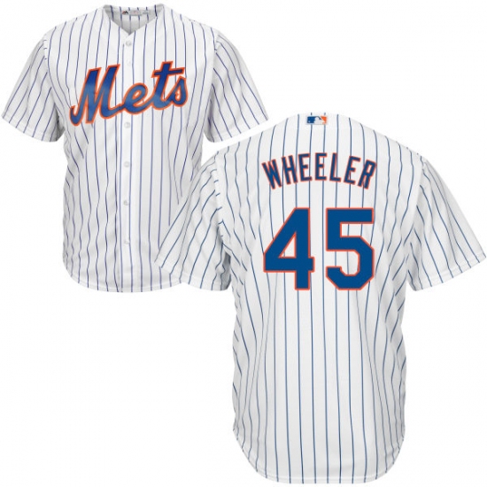 Youth Majestic New York Mets 45 Zack Wheeler Replica White Home Cool Base MLB Jersey