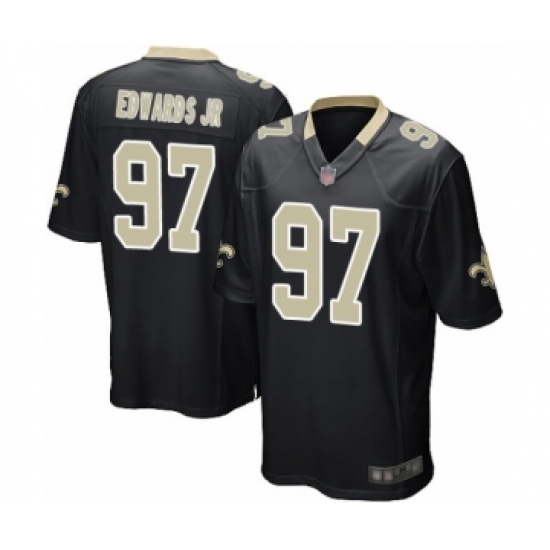 Men's New Orleans Saints 97 Mario Edwards Jr Game Black Team Color Football Jersey