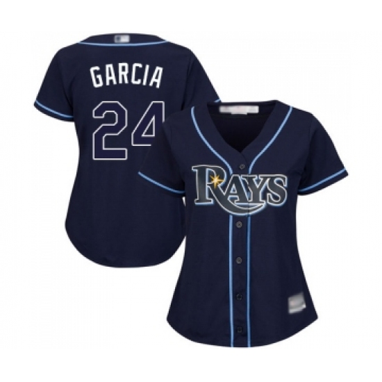 Women's Tampa Bay Rays 24 Avisail Garcia Replica Navy Blue Alternate Cool Base Baseball Jersey