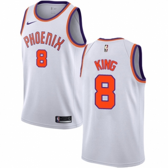 Men's Nike Phoenix Suns 8 George King Authentic White NBA Jersey - Association Edition