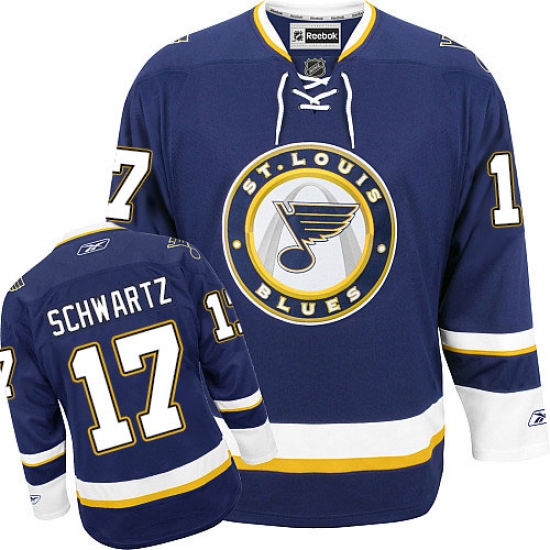 Youth Reebok St. Louis Blues 17 Jaden Schwartz Authentic Navy Blue Third NHL Jersey