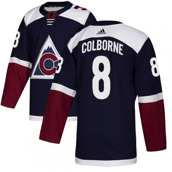 Men's Adidas Colorado Avalanche 8 Joe Colborne Authentic Navy Blue Alternate NHL Jersey