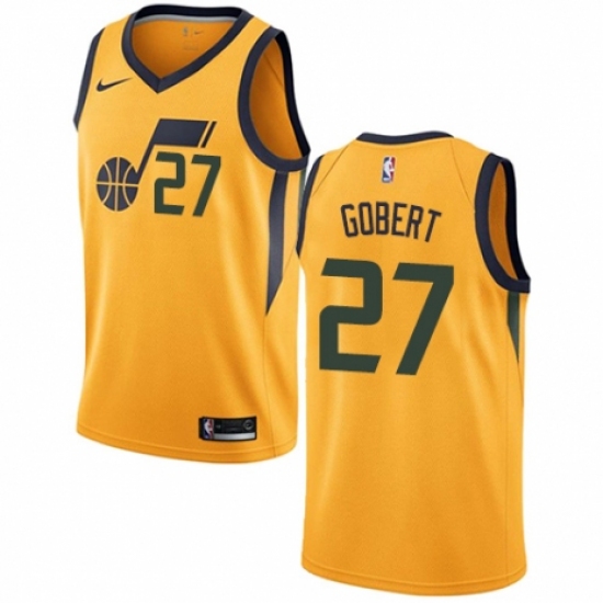 Men's Nike Utah Jazz 27 Rudy Gobert Swingman Gold NBA Jersey Statement Edition