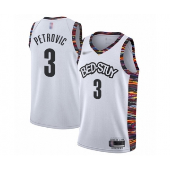 Women's Brooklyn Nets 3 Drazen Petrovic Swingman White Basketball Jersey - 2019 20 City Edition