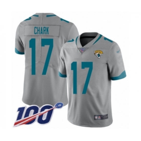 Youth Jacksonville Jaguars 17 DJ Chark Silver Inverted Legend Limited 100th Season Football Jersey