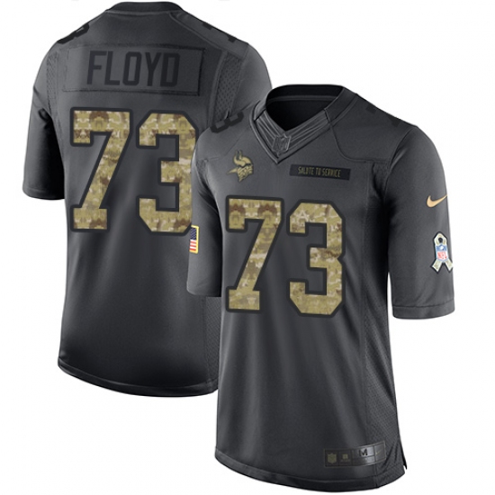 Youth Nike Minnesota Vikings 73 Sharrif Floyd Limited Black 2016 Salute to Service NFL Jersey